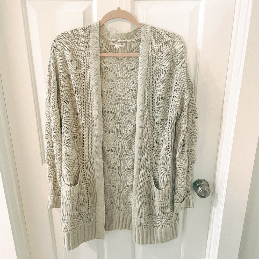 Oversized cream knit cardigan